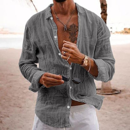 Brody | Men’s Summer Long Sleeve Shirt with Button Front