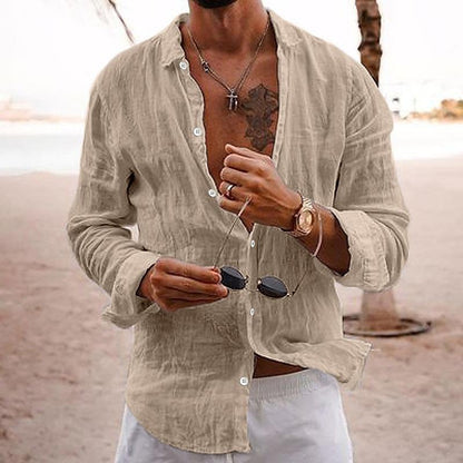 Brody | Men’s Summer Long Sleeve Shirt with Button Front