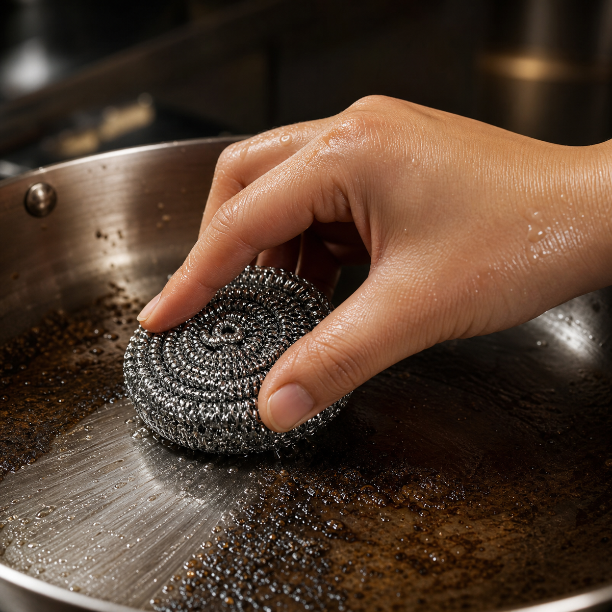 Titanium Pan Scrubbers for Gentle Deep Cleaning