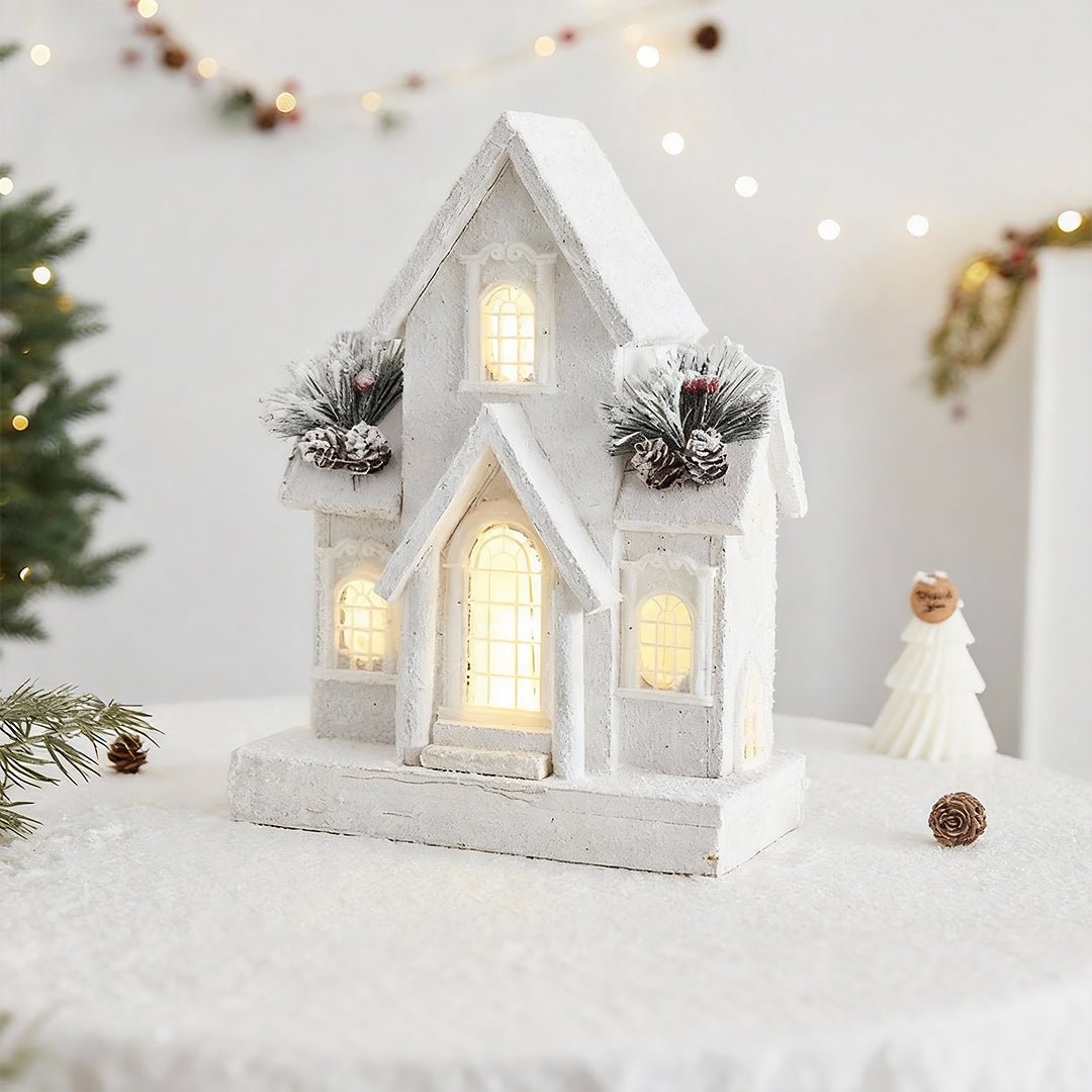 Wooden Christmas House Lighting for Cozy Glow