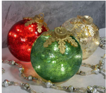Lighted Glass Christmas Baubles With Timer