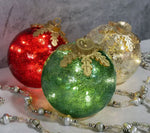 Lighted Glass Christmas Baubles With Timer