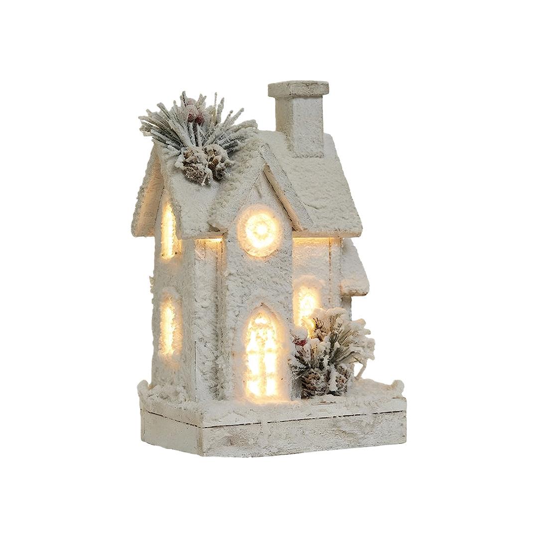 Wooden Christmas House Lighting for Cozy Glow