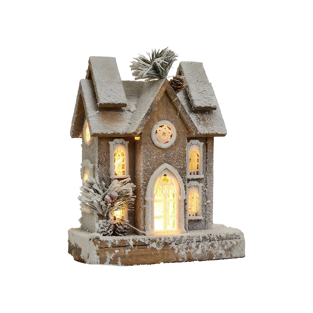 Wooden Christmas House Lighting for Cozy Glow