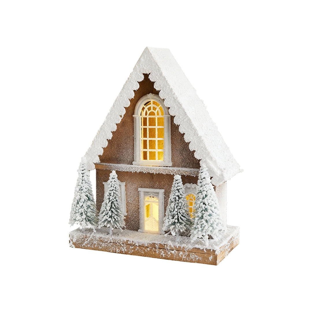 Wooden Christmas House Lighting for Cozy Glow