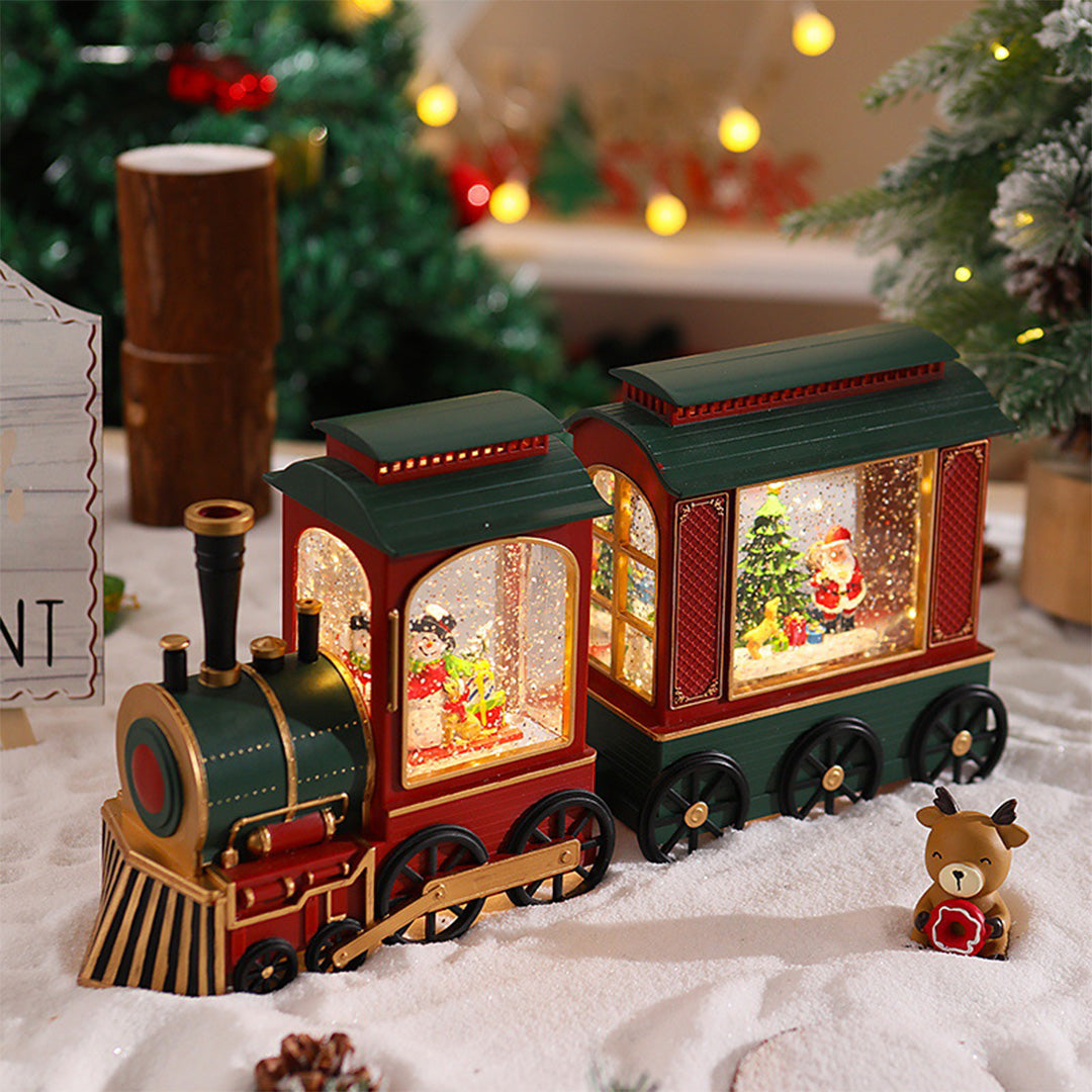 Christmas Train Lights With Snowfall Glow