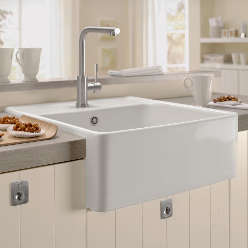 Villeroy Boch - Kitchen Sink - Elegant White Alpin Ceramic Wash Basin, Spacious & Durable 4
