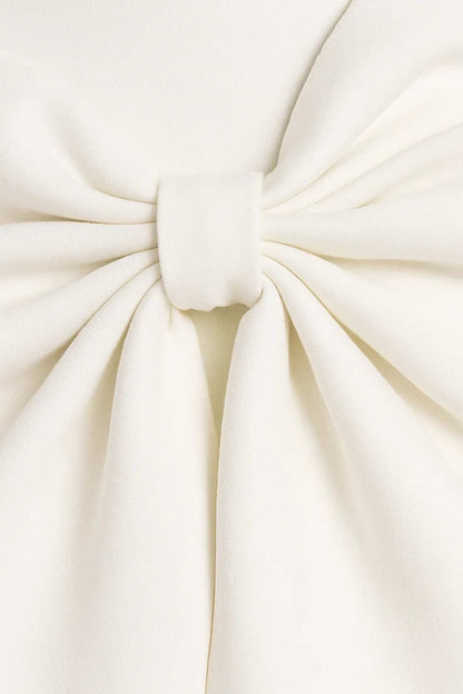 Women’s Flared Mini Dress – Elegant Cocktail Dress with Statement Bow Back